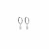 Boucles D'Oreilles Femme L'Atelier d'Amaya | Boucles D'Oreilles Cr Oles Et Rectangles Zircons Argent 925