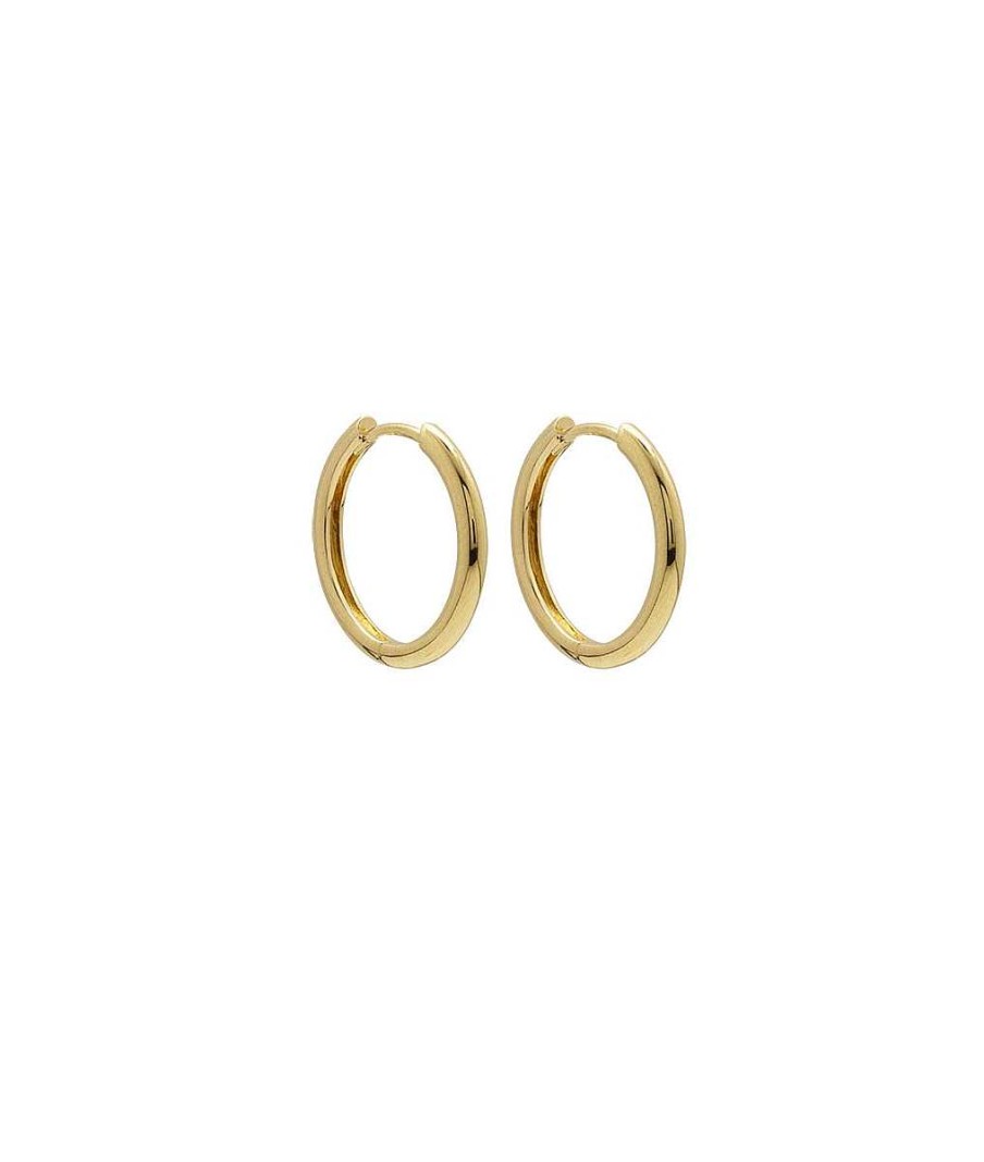 Boucles D'Oreilles Femme L'Atelier d'Amaya | Boucles D'Oreilles Grandes Cr Oles Lisses Plaqu Or