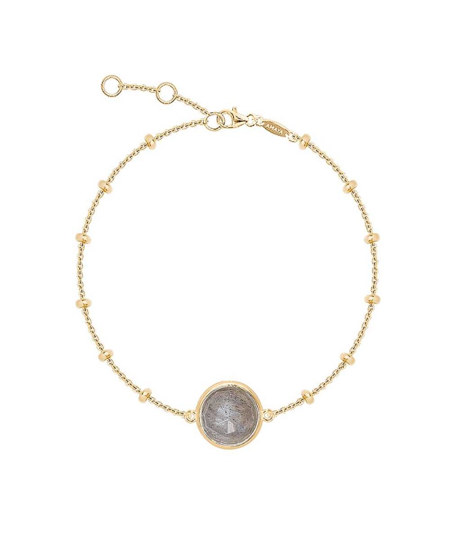 Bracelets Femme L'Atelier d'Amaya | Bracelet Cha Ne Perl E Pastille Labradorite Plaqu Or