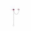 Boucles D'Oreilles Femme L'Atelier d'Amaya | Boucle D'Oreille Double Puces Zircons Roses Et Cha Ne [ L'Unit ] Argent 925