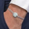 Bijoux Homme L'Atelier d'Amaya | Bracelet Cordon Pastille Pour Homme Argent 925