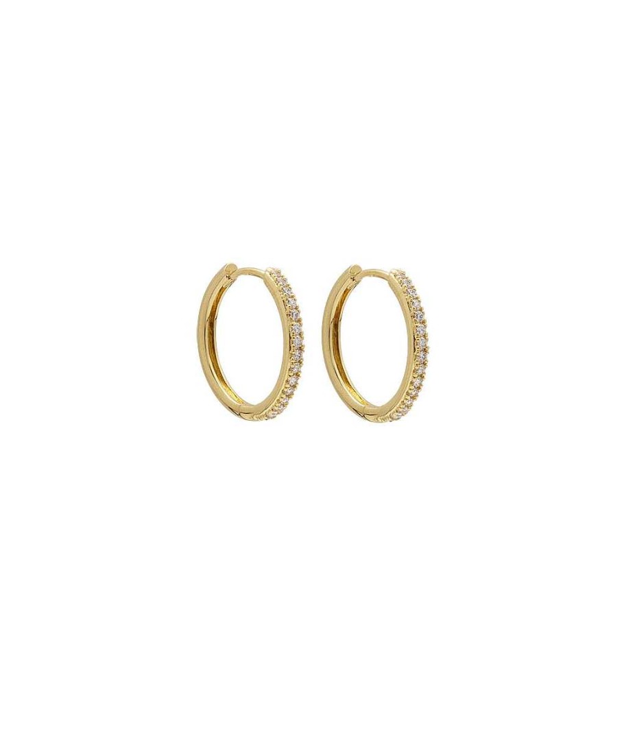 Boucles D'Oreilles Femme L'Atelier d'Amaya | Boucles D'Oreilles Grandes Cr Oles Zircons Plaqu Or