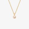 Colliers Femme L'Atelier d'Amaya | Collier Cha Ne Et Pendentif Solitaire Zircon Plaqu Or