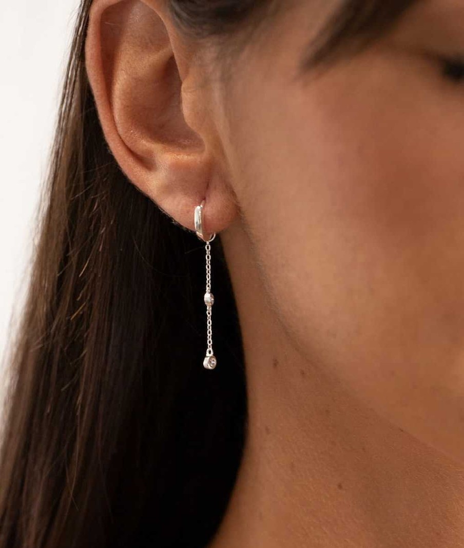 Bijoux Femme L'Atelier d'Amaya | Pampille Cha Ne Et Zircons Pour Boucle D'Oreille Argent 925