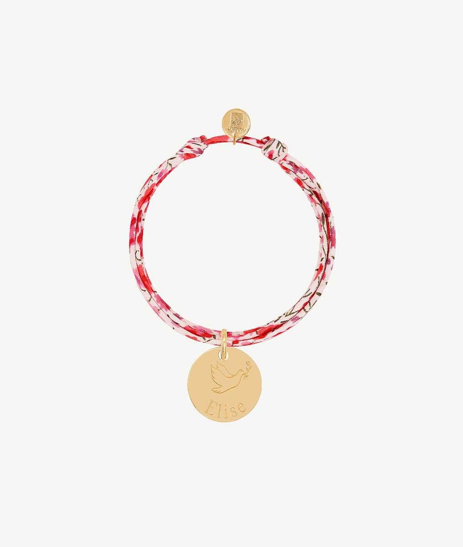 Bijoux Enfant L'Atelier d'Amaya | Bracelet Bapt Me Liberty Et M Daille Colombe Pour Enfant Plaqu Or