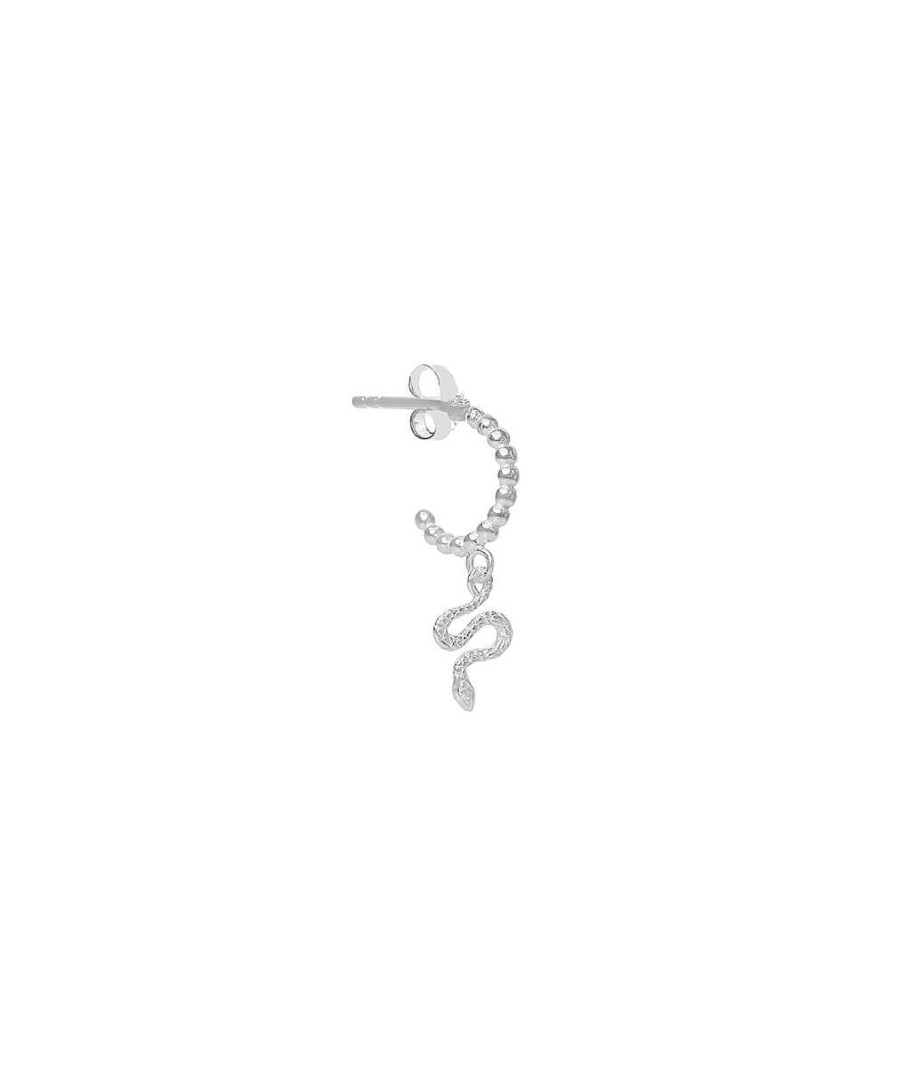 Boucles D'Oreilles Femme L'Atelier d'Amaya | Boucle D'Oreille Cr Ole Petites Boules Et Serpent [ L'Unit ] Argent 925