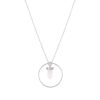 Colliers Femme L'Atelier d'Amaya | Collier Cha Ne Anneau Et Petit Prisme Quartz Rose Argent 925