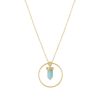 Colliers Femme L'Atelier d'Amaya | Collier Cha Ne Anneau Et Petit Prisme Amazonite Plaqu Or