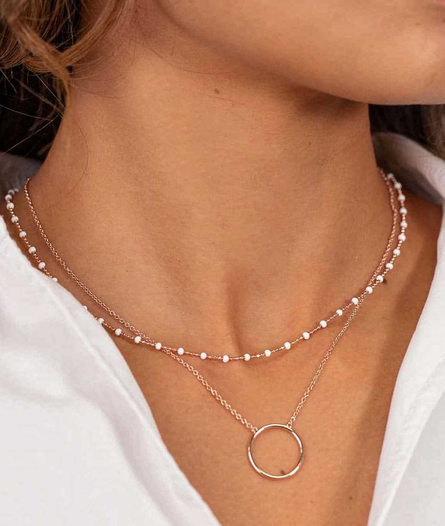 Colliers Femme L'Atelier d'Amaya | Collier Cha Ne Petit Anneau Plaqu Or Rose