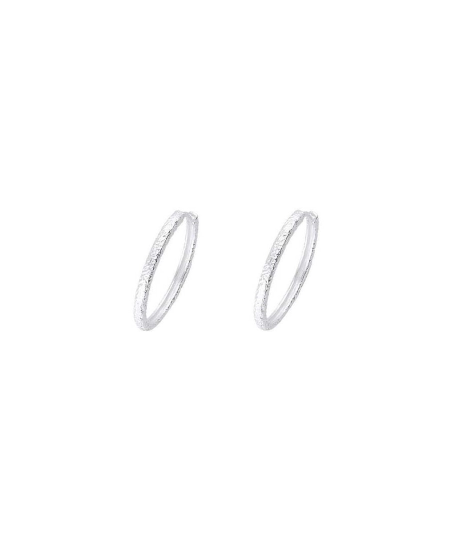 Boucles D'Oreilles Femme L'Atelier d'Amaya | Boucles D'Oreilles Cr Oles Textur Es 25 Mm Argent 925