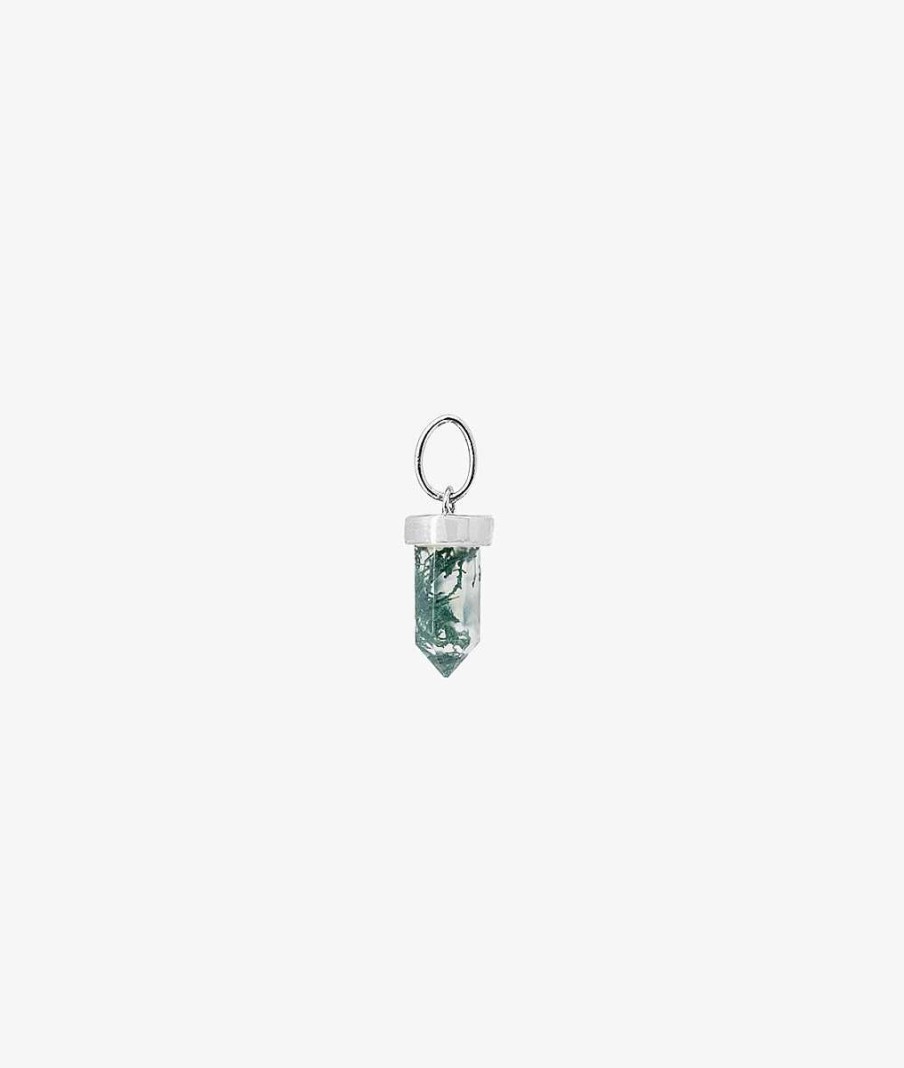 Pendentifs L'Atelier d'Amaya | Petit Prisme Agate Verte Argent 925