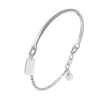 Bracelets Femme L'Atelier d'Amaya | Demi Jonc Cha Nette Et Petite M Daille Ovale Argent 925