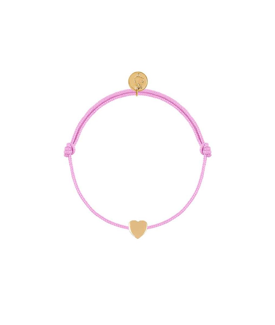 Bijoux Enfant L'Atelier d'Amaya | Bracelet Cordon Mini Coeur Pour Enfant Plaqu Or