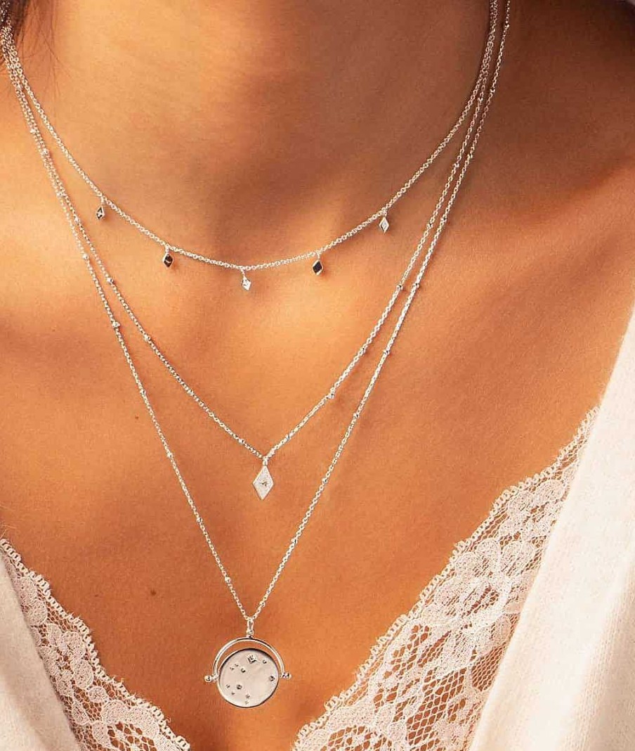 Colliers Femme L'Atelier d'Amaya | Collier Cha Ne Double Rang Losanges Argent 925