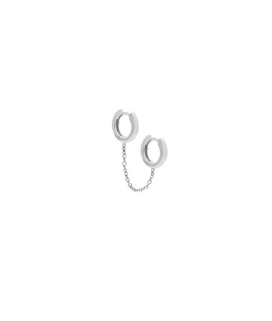 Boucles D'Oreilles Femme L'Atelier d'Amaya | Boucle D'Oreille Double Cr Oles Et Cha Ne [ L'Unit ] Argent 925