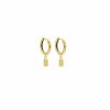 Boucles D'Oreilles Femme L'Atelier d'Amaya | Boucles D'Oreilles Cr Oles Et Rectangles Zircons Plaqu Or