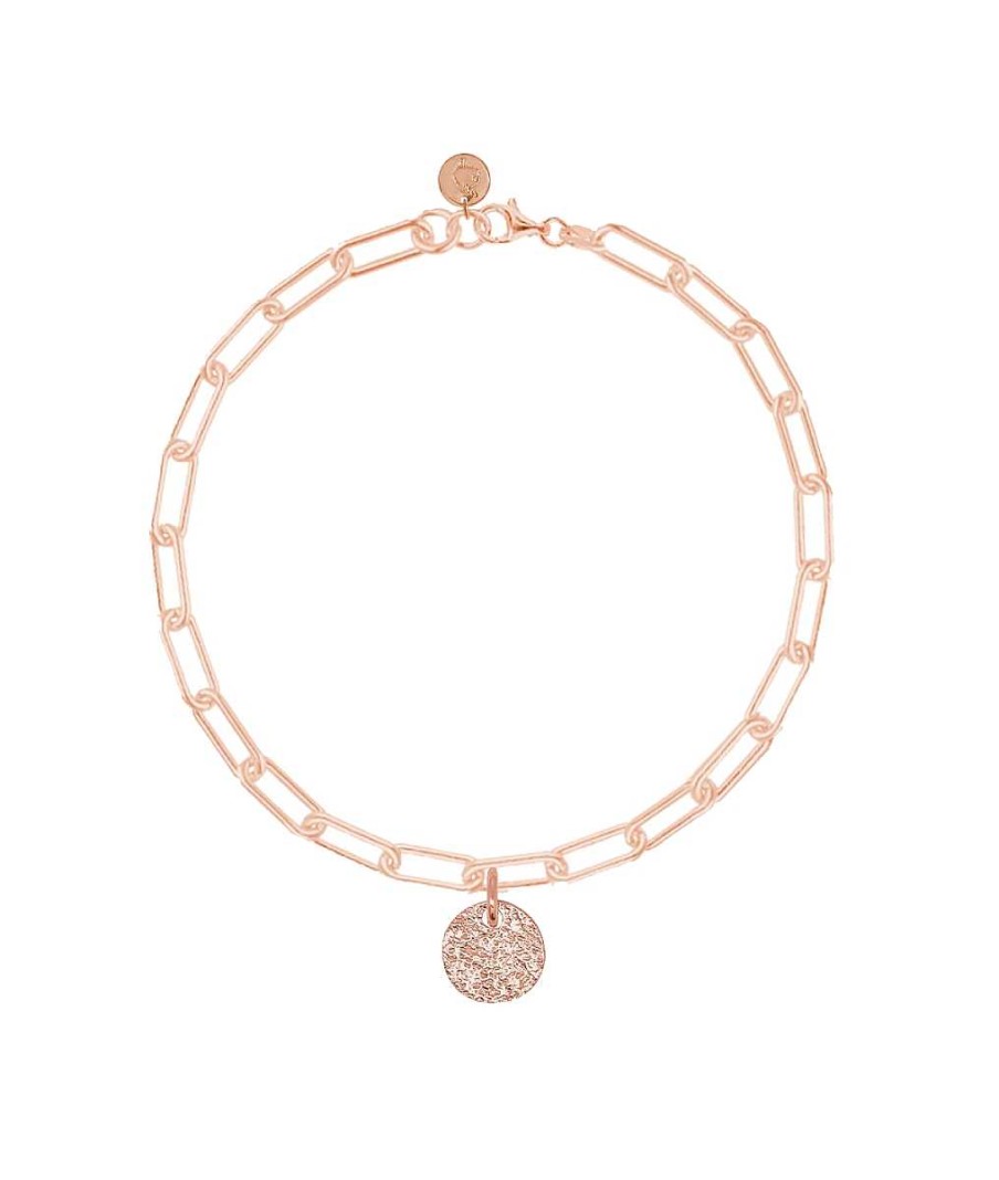 Bracelets Femme L'Atelier d'Amaya | Bracelet Grands Maillons Pais Et Petite M Daille Maya Plaqu Or Rose