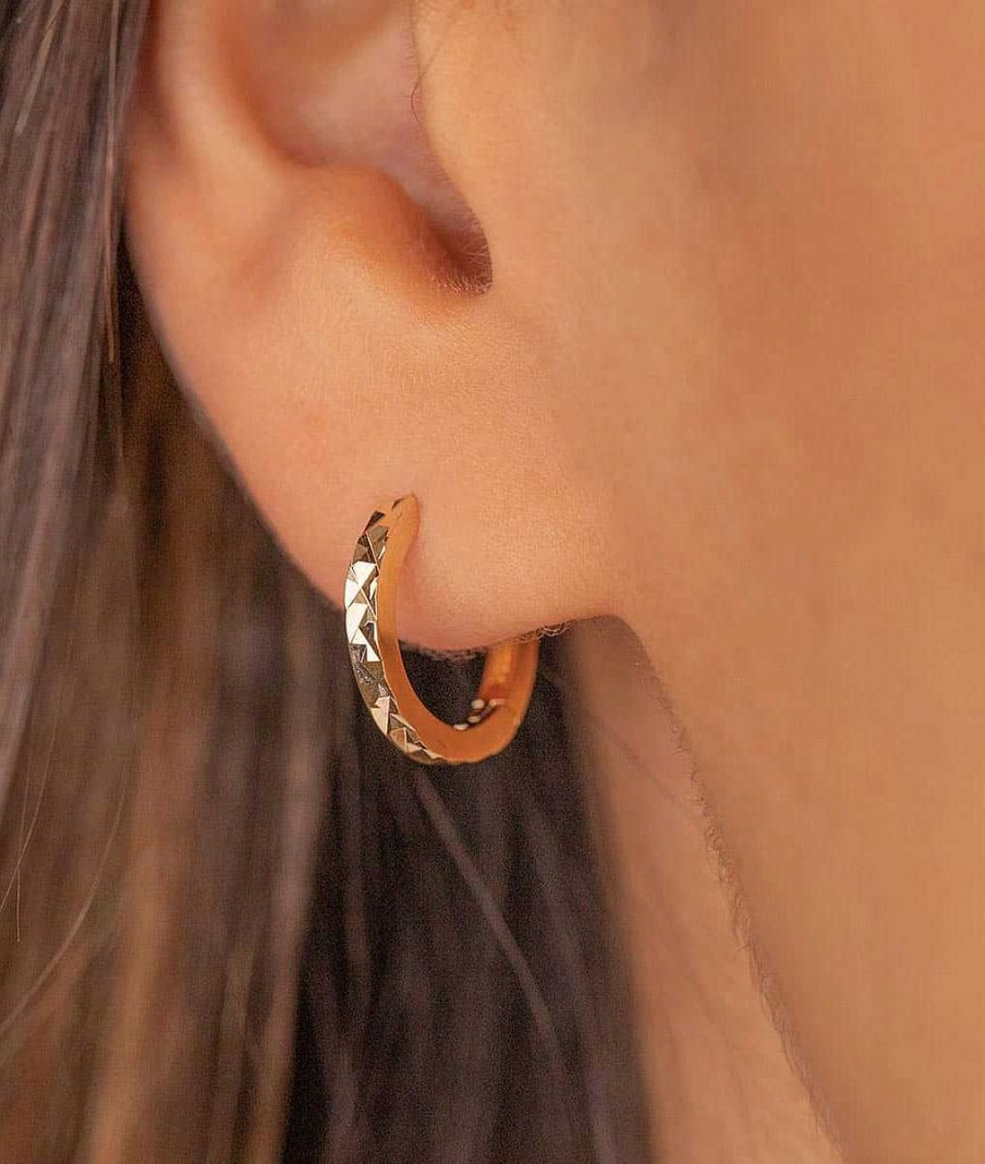 Boucles D'Oreilles Femme L'Atelier d'Amaya | Boucles D'Oreilles Cr Oles Facett Es Plaqu Or