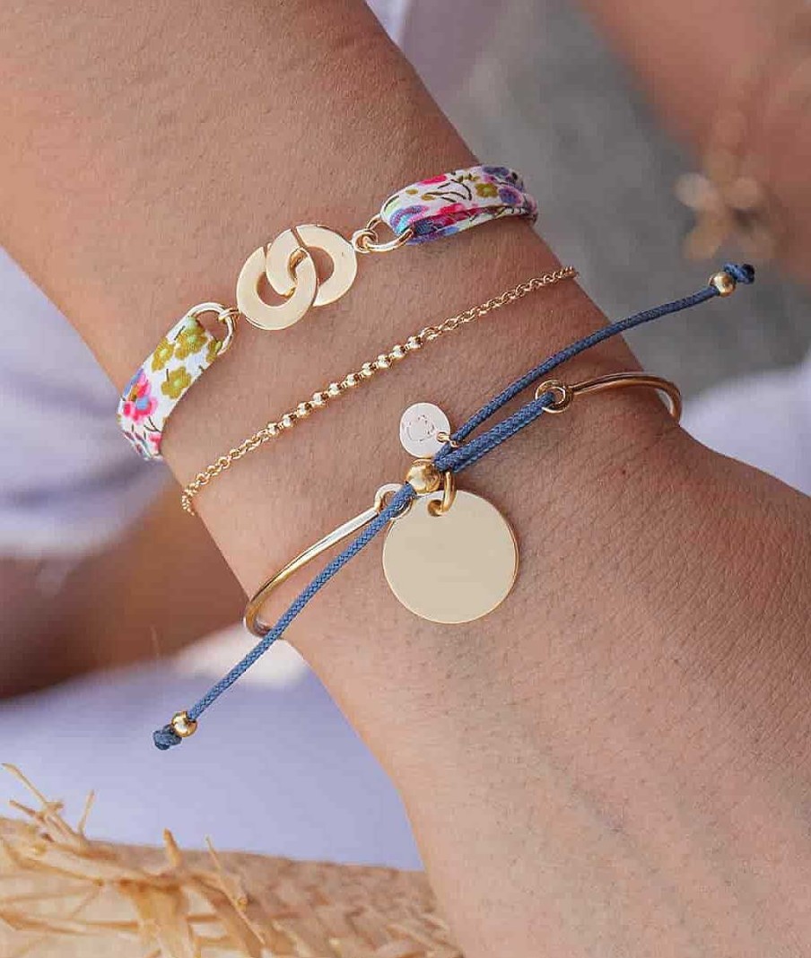 Bracelets Femme L'Atelier d'Amaya | Bracelet Liberty Et Petits Anneaux Entrelac S Plaqu Or