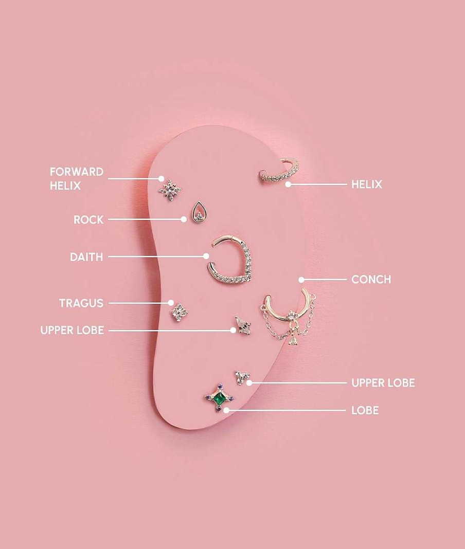 Boucles D'Oreilles Femme L'Atelier d'Amaya | Piercing Losange Zircon [ L'Unit ] Argent 925