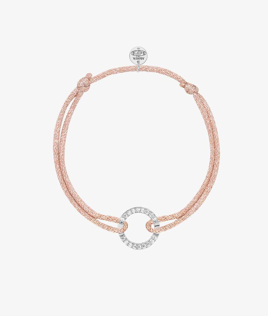 Bracelets Femme L'Atelier d'Amaya | Bracelet Cordon Scintillant Et Mousqueton Rond Argent 925