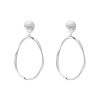 Boucles D'Oreilles Femme L'Atelier d'Amaya | Boucles D'Oreilles Anneau Ovale Et Coquillage Argent 925