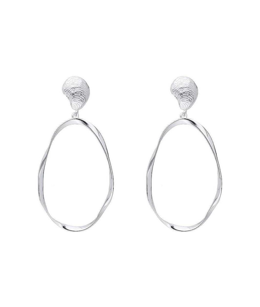 Boucles D'Oreilles Femme L'Atelier d'Amaya | Boucles D'Oreilles Anneau Ovale Et Coquillage Argent 925