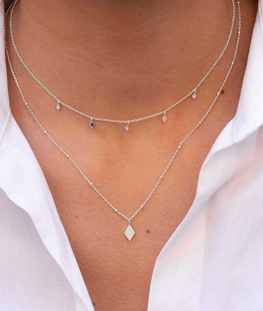 Colliers Femme L'Atelier d'Amaya | Collier Cha Ne Double Rang Losanges Argent 925