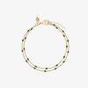 Bracelets Femme L'Atelier d'Amaya | Cha Ne De Cheville Double Rang Mini Perles Vertes Plaqu Or