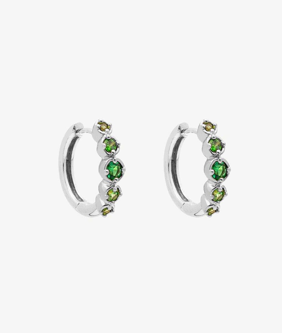 Boucles D'Oreilles Femme L'Atelier d'Amaya | Boucles D'Oreilles Cr Oles Barrette De Zircons D Grad S Argent 925