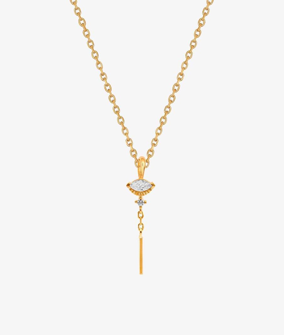 Colliers Femme L'Atelier d'Amaya | Collier Chaine Et Pendentif Oeil Et Tige Plaqu Or