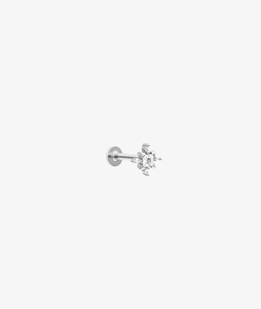 Boucles D'Oreilles Femme L'Atelier d'Amaya | Piercing Flocon Zircons [ L'Unit ] Argent 925