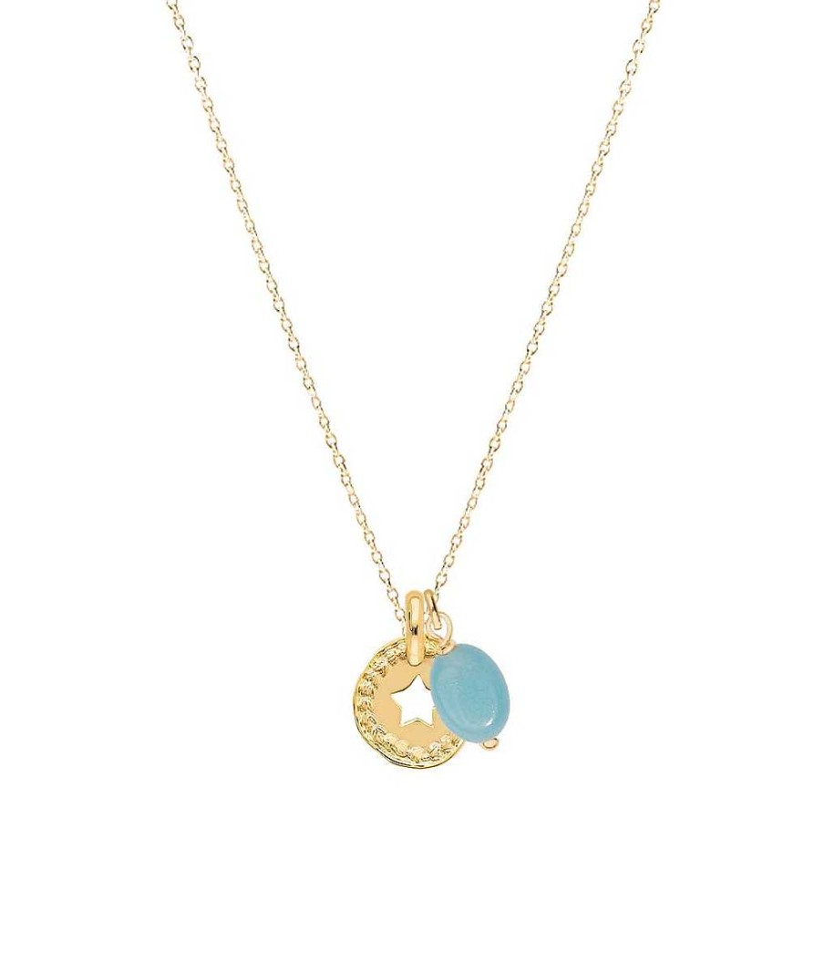 Colliers Femme L'Atelier d'Amaya | Collier Cha Ne M Daille Toile Tress E Et Amazonite Ovale Plaqu Or