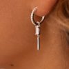 Boucles D'Oreilles Femme L'Atelier d'Amaya | Boucles D'Oreilles Cr Oles Zircons Et Pampille Pendante Argent 925