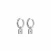 Boucles D'Oreilles Femme L'Atelier d'Amaya | Boucles D'Oreilles Cr Oles Lisses Et Cadenas Argent 925