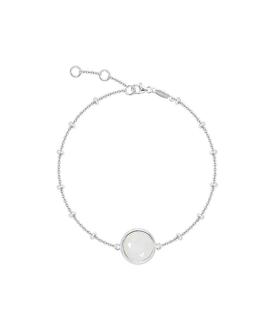 Bracelets Femme L'Atelier d'Amaya | Bracelet Cha Ne Perl E Pastille Pierre De Lune Argent 925