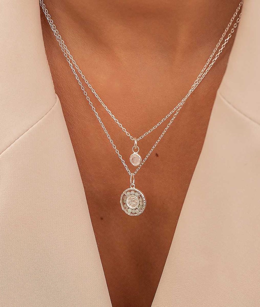 Colliers Femme L'Atelier d'Amaya | Collier Cha Ne Et Pierre De Lune Sertie Argent 925