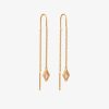 Boucles D'Oreilles Femme L'Atelier d'Amaya | Boucles D'Oreilles Cha Ne Pendante Et Losange Zircon Plaqu Or