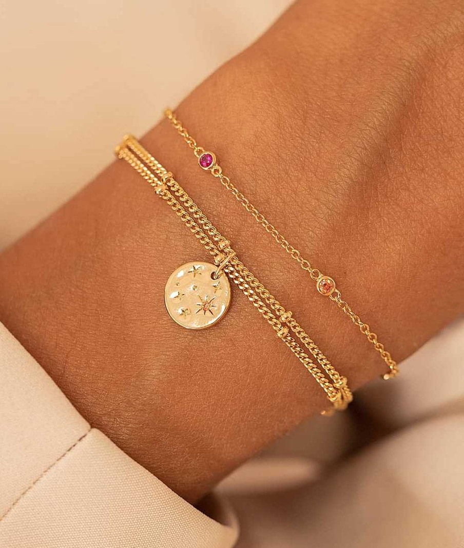 Bracelets Femme L'Atelier d'Amaya | Bracelet Double Rang Perl Et M Daille Constellation Plaqu Or