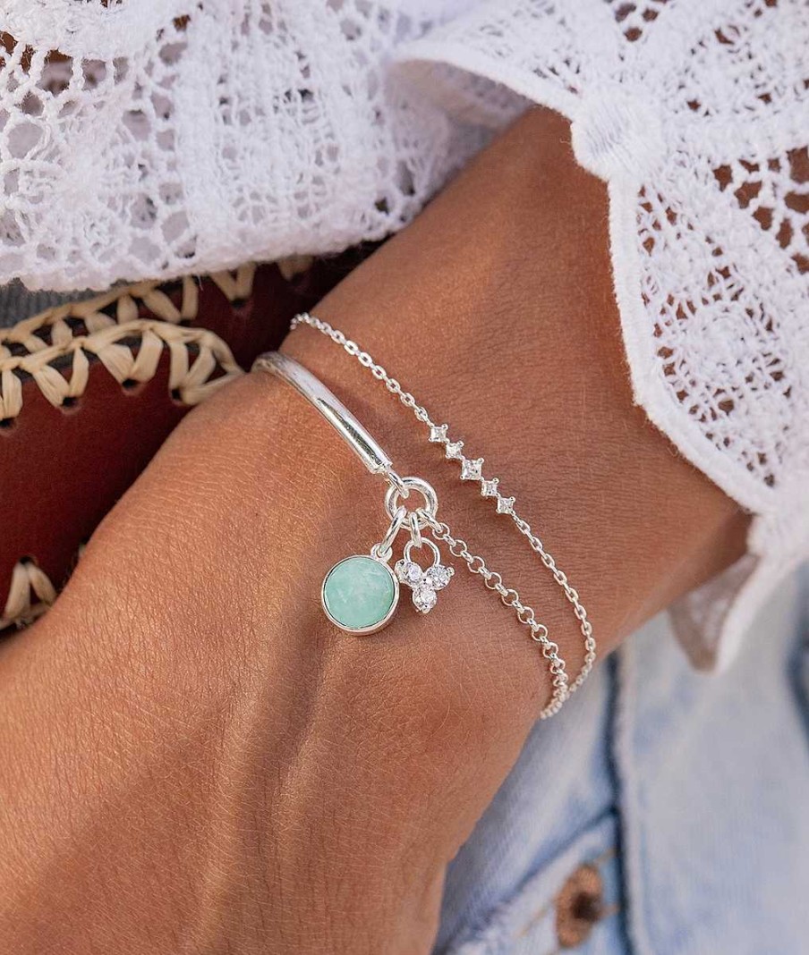 Bracelets Femme L'Atelier d'Amaya | Duo Fleur Et Amazonite Argent 925