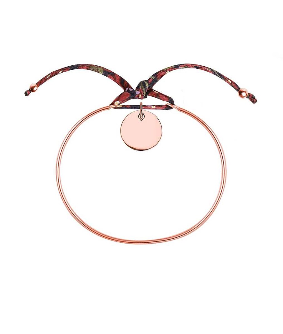 Bracelets Femme L'Atelier d'Amaya | Bracelet Jonc Cordon Liberty Et M Daille Plaqu Or Rose