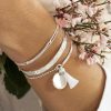 Bracelets Femme L'Atelier d'Amaya | Demi Jonc Cha Nette M Daille Et Pompon Argent 925