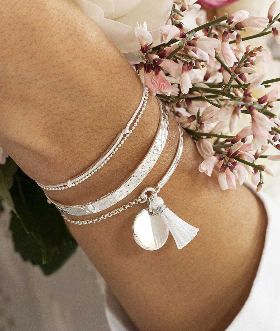 Bracelets Femme L'Atelier d'Amaya | Demi Jonc Cha Nette M Daille Et Pompon Argent 925