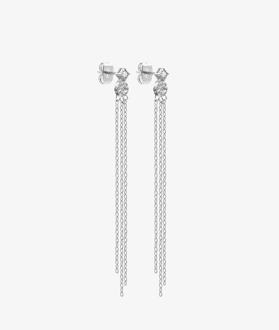 Boucles D'Oreilles Femme L'Atelier d'Amaya | Boucles D'Oreilles Puces Trois Cha Nes Suspendues Argent 925