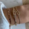 Bracelets Femme L'Atelier d'Amaya | Bracelet Grands Maillons Et Pendentif Ovale Tress Plaqu Or