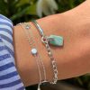 Bracelets Femme L'Atelier d'Amaya | Demi Jonc Cha Nette Maille Paisse Et Amazonite Rectangle Argent 925