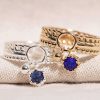 Bagues Femme L'Atelier d'Amaya | Bague Triple Rang Anneau Perle Et Lapis Lazuli Argent 925