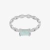 Bagues Femme L'Atelier d'Amaya | Bague Cha Nette Et Amazonite Rectangle Sertie Argent 925