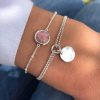 Bracelets Femme L'Atelier d'Amaya | Bracelet Cha Ne Perl E Pastille Rhodonite Argent 925