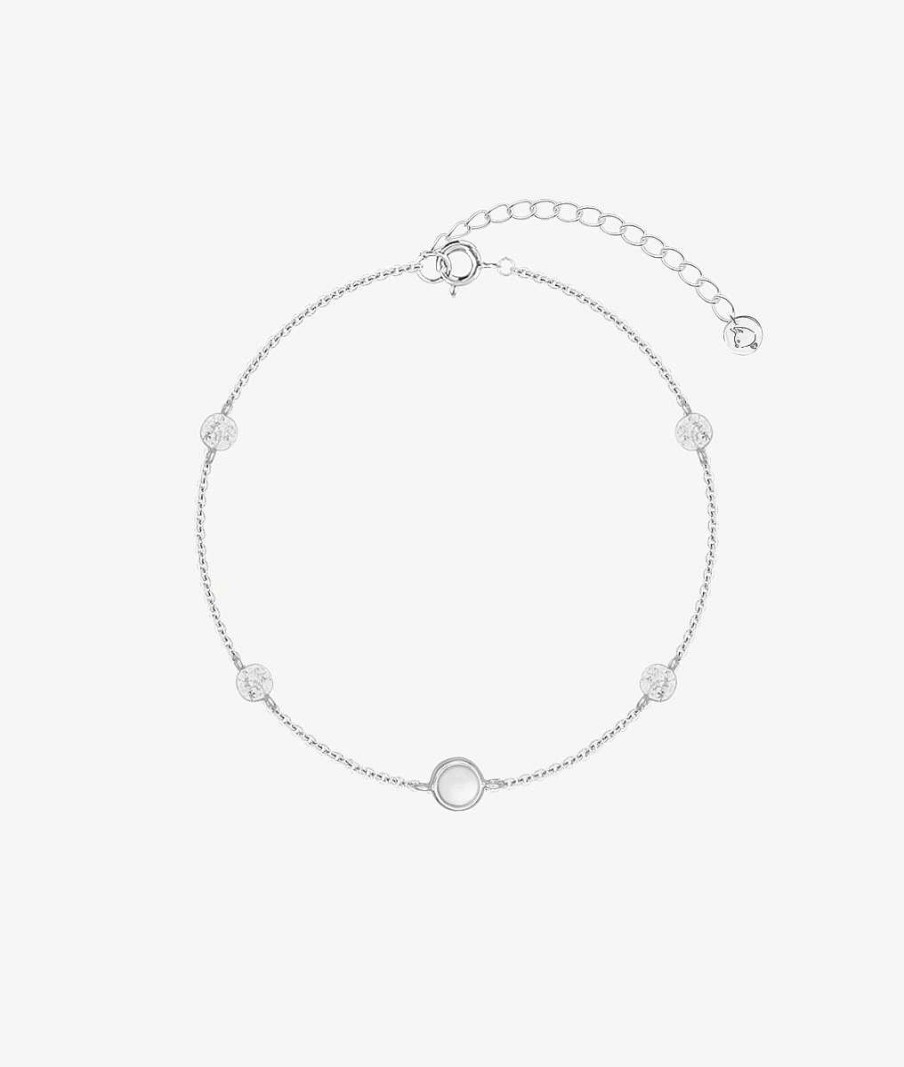 Bracelets Femme L'Atelier d'Amaya | Bracelet Cha Ne Mini Pastilles Textur Es Et Nacre Argent 925